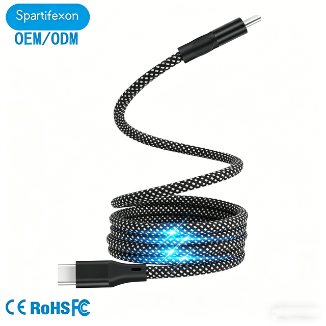 Portable 60W PD Type-C USB Charger Cable 3-in-1 Magnetic 3A Fast Charging Aluminum Alloy Nylon Braided Travel Storage Computer