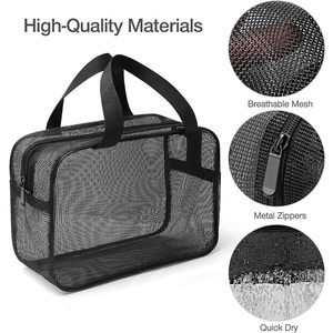 Sac de Douche en Maille avec Fermeture Éclair, Sac Fourre-Tout, Rangement Cosmétique, Multifonctionnel, Grande Capacité, Portable pour Organisateur - Product Image 4