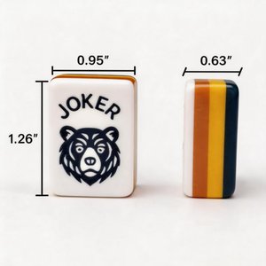 Juego de Mahjong Americano de Acrílico, Resistente al Agua, con Diseño de Oso y Joker, Ideal <span class=keywords><strong>para</strong></span> Piscina, Cabaña, Bosque, Recreación, con Fichas en Capas, Certificado CE - Product Image 6