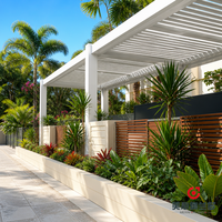 Pergola autoportante de luxe en aluminium MEIXIN pour aménagement paysager de jardin, espace lounge et repas extérieur, villa et complexe hôtelier