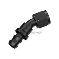 Sumeichan selang Push Lock Aluminium berakhir fitting untuk selang pendingin minyak mobil balap, 30 45 60 90 120 150 180 derajat siku