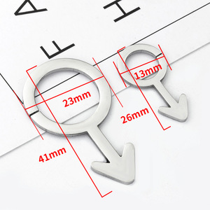 Pendentif symbole homme et femme Accessoires en acier inoxydable DIY collier bracelet chandail chaîne personnalité couple décoratif - Product Image 4