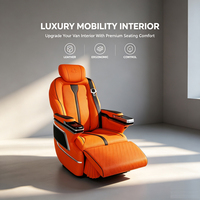 Siège VIP pivotant électrique, fauteuil inclinable de luxe avec revêtement en cuir PU pour Mercedes Sprinter V-Class