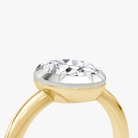 Bague de fiançailles solitaire ovale 2 carats sertie clos, à tige fendue, en diamant de laboratoire, or massif 14K/18K, certifiée IGI CVD/HPHT, personnalisable