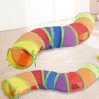 Accessoires pour animaux de compagnie, produits pour chats en gros, tunnel de jeu interactif pliable en forme de S et de T, écologique, pour chats