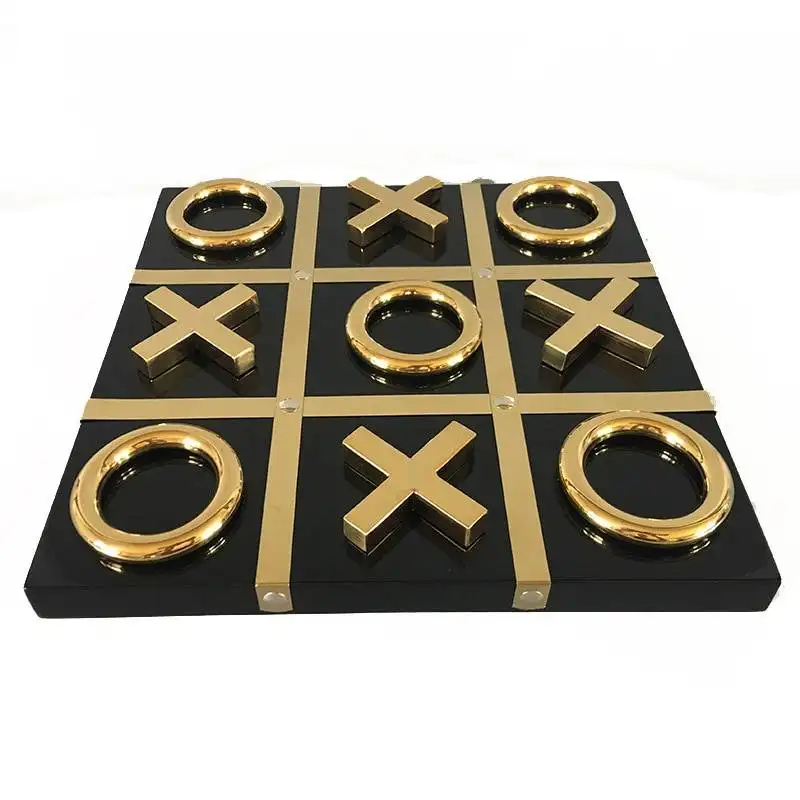 Black Wood and Metal XO Decoration/Crystal Game XO Game /XOXO Game Set