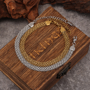 Bracelet en chaîne tressée en acier doré pour femmes, bijoux à porter au quotidien, design géométrique, nouveau style 2025 - Product Image 1