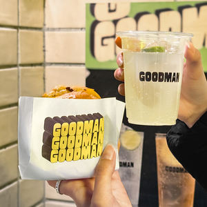 Sacs en papier kraft jetables biodégradables et recyclables avec logo personnalisé, fond pointu, pour frites, poulet frit, hamburgers - Product Image 4