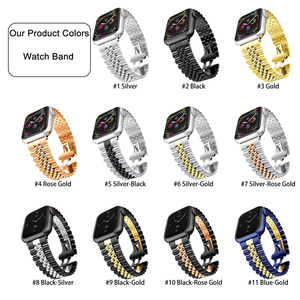 Bracelet de montre en acier inoxydable à 5 maillons tendance pour Apple <span class=keywords><strong>Watch</strong></span> séries 10, 11, 8, 7, 6, 5, 46 mm, 45 mm et Samsung <span class=keywords><strong>Galaxy</strong></span> <span class=keywords><strong>Watch</strong></span> 7, 45, 6 - Product Image 3