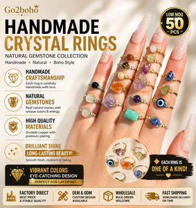 Go2boho <span class=keywords><strong>Bague</strong></span> Empilable Plaqué <span class=keywords><strong>Or</strong></span> avec Pierre Naturelle, Bijoux Éthiques Faits Main, Cristal Style Bohème Chic, <span class=keywords><strong>Bague</strong></span> pour <span class=keywords><strong>Femme</strong></span>, Cadeau - Product Image 1