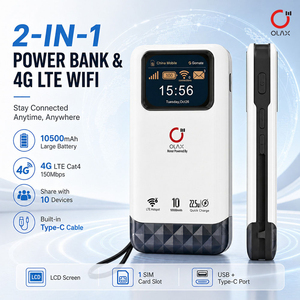 OLAX Router WiFi 4G LTE 2 en 1 con batería externa de 10500mAh, punto de acceso de 150Mbps, pantalla LCD y puerto Tipo-C para viajes, WiFi de bolsillo M200E - Product Image 1