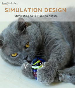 Flappy <span class=keywords><strong>Chase</strong></span> Automatisch Kauwspeelgoed met Flapperende Vleugels & Vogelgezang Geluid Polyester & Kippenveren voor Katten - Product Image 2