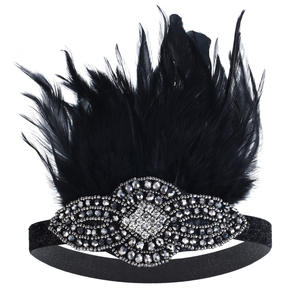 Costume rétro <span class=keywords><strong>à</strong></span> la mode, chapeau de bal, fête de danse, coiffe <span class=keywords><strong>à</strong></span> plumes en diamant, vente en gros - Product Image 6
