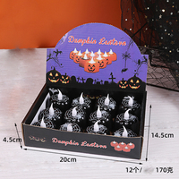 Citrouille noire sans flamme LED chauffe-plat Halloween araignée électronique et bougie en forme de numéro pour la fête alimentée par batterie