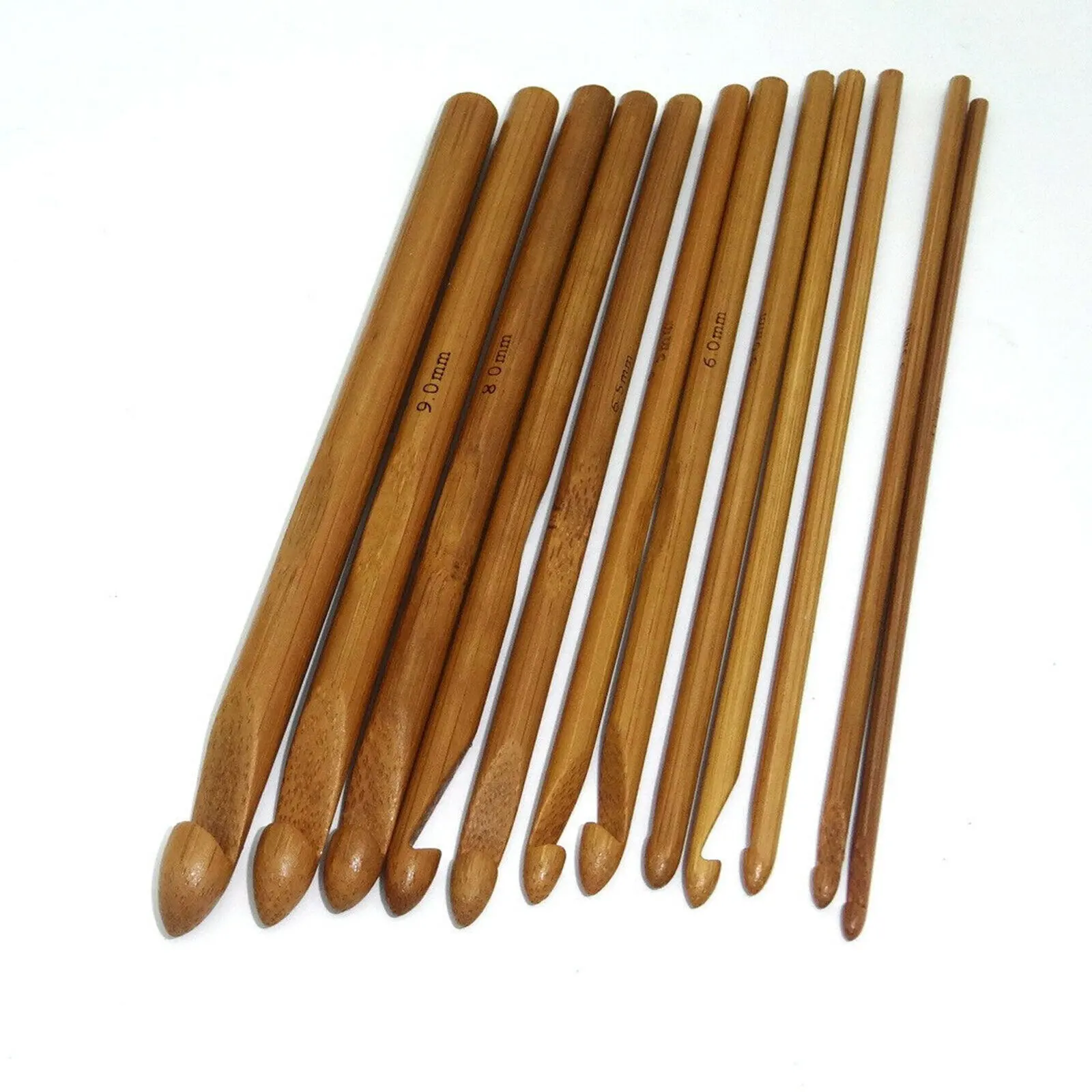 Aiguille à tricoter en bambou, 3-10mm, ensemble de 12 pièces, poignée, bricolage en bois, 12 tailles