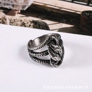 Snake Pattern Titanium Steel <b>Ring</b> <b>Men</b> Punk Style Fashion Jewelry Gift SA492 - Product Image 1