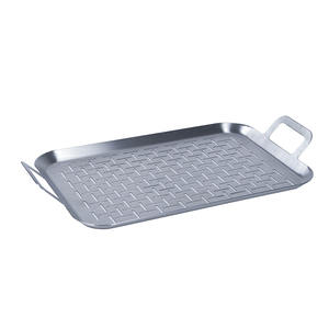 Food Grade Stainless Steel BBQ <strong>Grill</strong> Frying <strong>Pan</strong> With Double Handles - Product Image 1