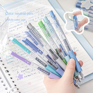 Juego de 8 bolígrafos de gel multicolores para estudiantes escolares Bolígrafo de goma de 0,5mm con botón pulsador para dibujo y coloración con tinta - Product Image 4