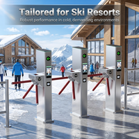 KMS Half Height Turnstile Access Control Facial Recogintion Card SS304 Auto Reset Led Indicator Bus Terminal Pabrik Langsung