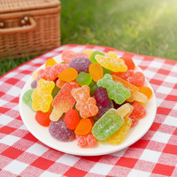 Bonbons gélifiés Halal en gros format, saveur fruitée et acidulée, friandises sucrées et piquantes, idéales pour la vente en supermarché