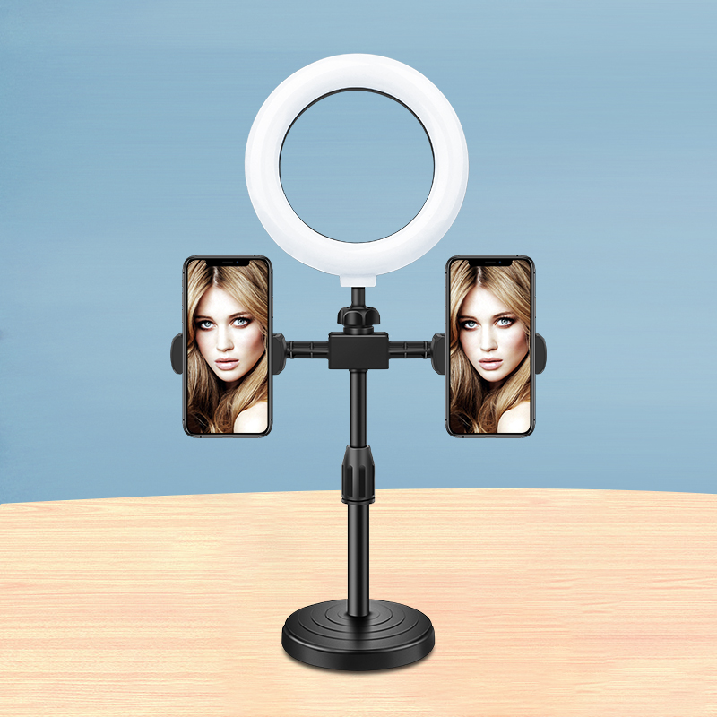 Ring Light with Clip Clamp Mount two Mobile Phone