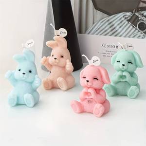 MUYULINS <b>Silicone</b> Rabbit Mold, Resin, Plaster, and Candle Making, Animal-Themed Oval DIY Craft <b>Tool</b>, for Aromatherapy - Product Image 2
