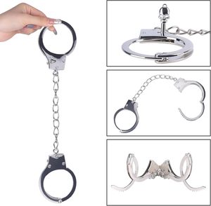 Juguete de imitación de moda para niños, <span class=keywords><strong>esposas</strong></span> electrochapadas para fiestas y juegos de rol, incluye equipo de bondage para mujeres, compra al por mayor - Product Image 6