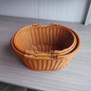 Cesta de Almacenamiento Redonda de Plástico Tejido Bobai, Contenedor de Alimentos Ecológico, Ovalado Grande, Ovalado Pequeño - Product Image 2