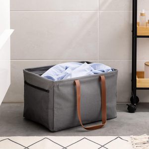 Paniers à linge pliables <span class=keywords><strong>Navaris</strong></span> - Paniers à linge pliables - Bacs de rangement pour vêtements avec couvercle à cordon en tissu et sac anti-poussière - Product Image 5