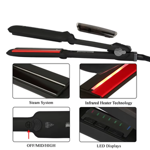 Top Selling Steam Infrared Hair Straightener Hair Straight Treatment New Arrival Vapor Hair Straightening Flat <strong>Iron</strong> - Product Image 5