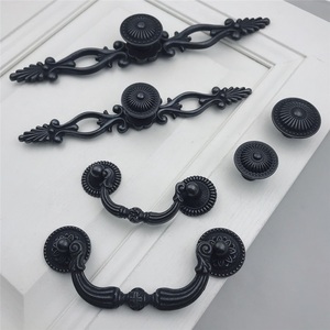 Hot-selling Zinc Alloy Black Modern Lightweight Cabinet Door Drawer Handle Small American <b>Wardrobe</b> Matching - Product Image 1