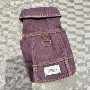 Toptan Jean Pet giyim orta büyük köpekler giysi yırtık delik köpek kot ceket serin mavi Denim köpek ceket yelek - Product Image 3