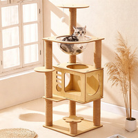 Arbre à chat OEM de grande taille, tour d'escalade multi-niveaux pour chat avec capsule spatiale, griffoir intégré et maison pour chat