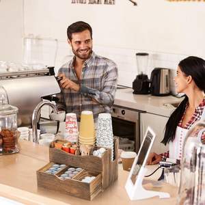 Organisateur de station à café avec tiroir, organiseur d'accessoires de bar à café en bois pour comptoir - Product Image 2