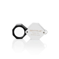 20.5mm 10X Triplet Diamond Loupe Chrome Finish Professional Jewelry Magnifier With Leather Case