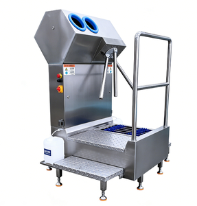 Station de lavage de chaussures à poste unique en acier inoxydable 304 avec tourniquet de désinfection des mains, station d'hygiène personnelle pour usine alimentaire - Product Image 1