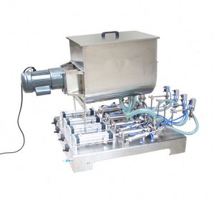 Horizontal Pneumatic Liquid Filling <b>Machine</b> 4 Nozzle Heat and Stir Paste Filler Piston Fill <b>Machine</b> - Product Image 2