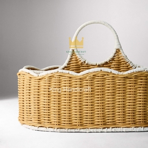 Vente flash : Organisateur de couches en rotin avec bord festonné, boîte de rangement pour la décoration de la chambre d'enfant, prix d'usine - Product Image 5