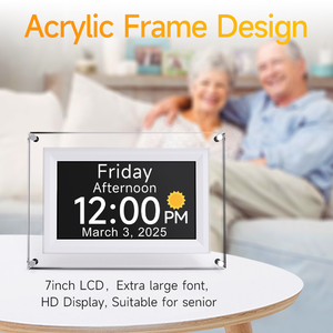Horloge numérique de calendrier de jour d'affichage à cristaux liquides de vision électronique moderne extra large 7 pouces 5 alarmes Auto-Dimming Dementia Senior - Product Image 4