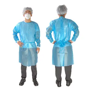 Factory supply pp pe blue disposable isolation gown perfect for hospitals and medical facilities