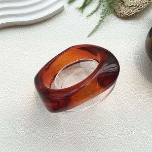 UJBOX Vintage Punk marrón grueso resina acrílico grueso brazaletes geométricos Irregular brazalete pulseras para mujer joyería al por mayor - Product Image 6