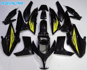 Carenado Deportivo para Motocicleta Yamaha T-MAX500 2008 2009 2010 <span class=keywords><strong>2011</strong></span>, TMAX500 08 09 10 11, <span class=keywords><strong>TMAX</strong></span> <span class=keywords><strong>500</strong></span>, Amarillo y Negro, Repuesto - Product Image 1