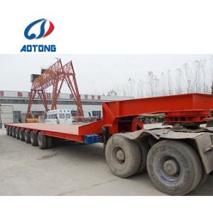 Semi-<span class=keywords><strong>remorque</strong></span> à 8 essieux à bas chargeur avec échelle hydraulique - Product Image 4