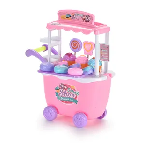 GCC甜点糖果手推车假装玩学前玩具儿童假装玩套装女孩厨房玩具3 +