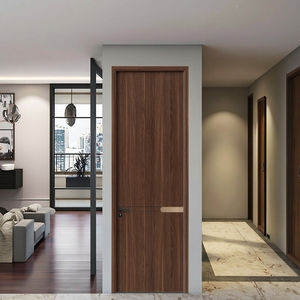 Puerta de cristal de carbono de madera maciza ecológica de diseño moderno para habitaciones interiores de Hotel Suite de dormitorio de varios pisos Pintura ecológica gratuita - Product Image 1