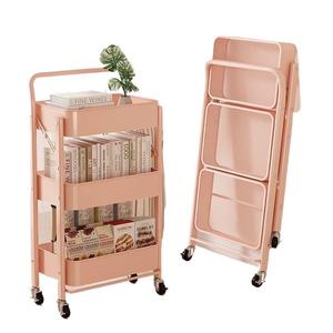 Scaffale Portaoggetti Rimovibile a Tre Ripiani, Pieghevole, da Terra, per <span class=keywords><strong>Cucina</strong></span> e Snack, Senza Installazione - Product Image 5