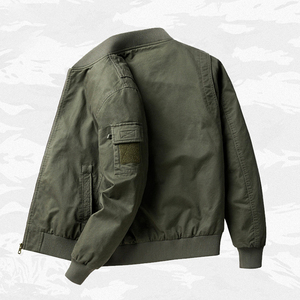 جواكت رجالي للعمل جواكت نمط طيار لربيع البيسبول نحيلة كاجول بسحاب جواكت رجالي - Product Image 3