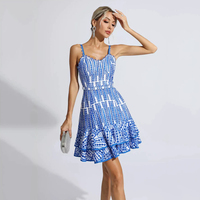 Robe décontractée longue ou courte à volants avec impression de logo personnalisée OEM, élégante, pour tous les jours, les vacances, style bohème, sans manches pour femmes