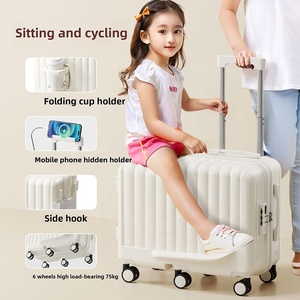 Valise à roulettes pour enfants avec roue universelle silencieuse et roulette pivotante Sacs de voyage pour enfants avec fonction de siège - Product Image 5