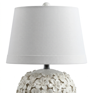 White Ceramic Table Lamp Flower Shaped Table Lamp Plug in Modern Led Table Lamp Shade Table Lamp for Bedroom Hotel - Product Image 2